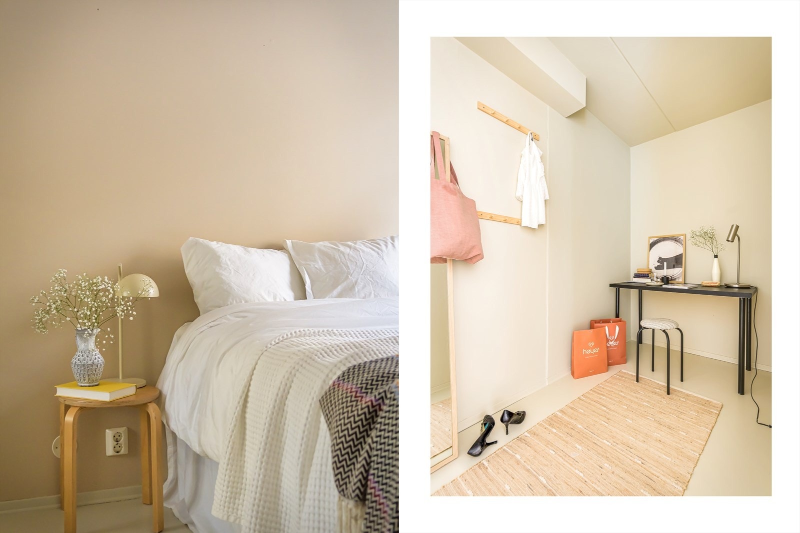 Soverommet har en praktisk tilknytning til eget omkledningsrom med god plass til oppbevaring Galleribilde