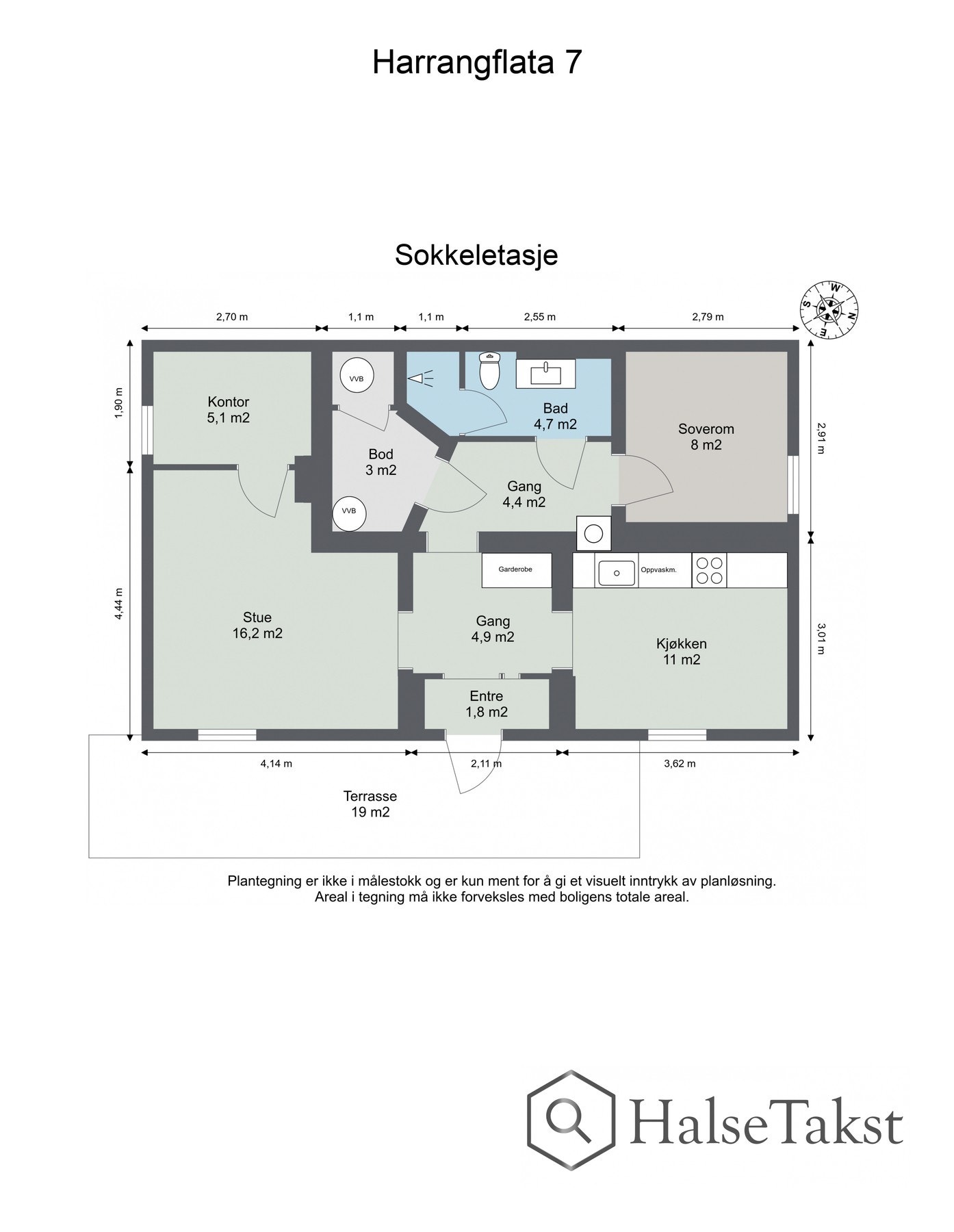 Planskisse sokkeletasje Galleribilde