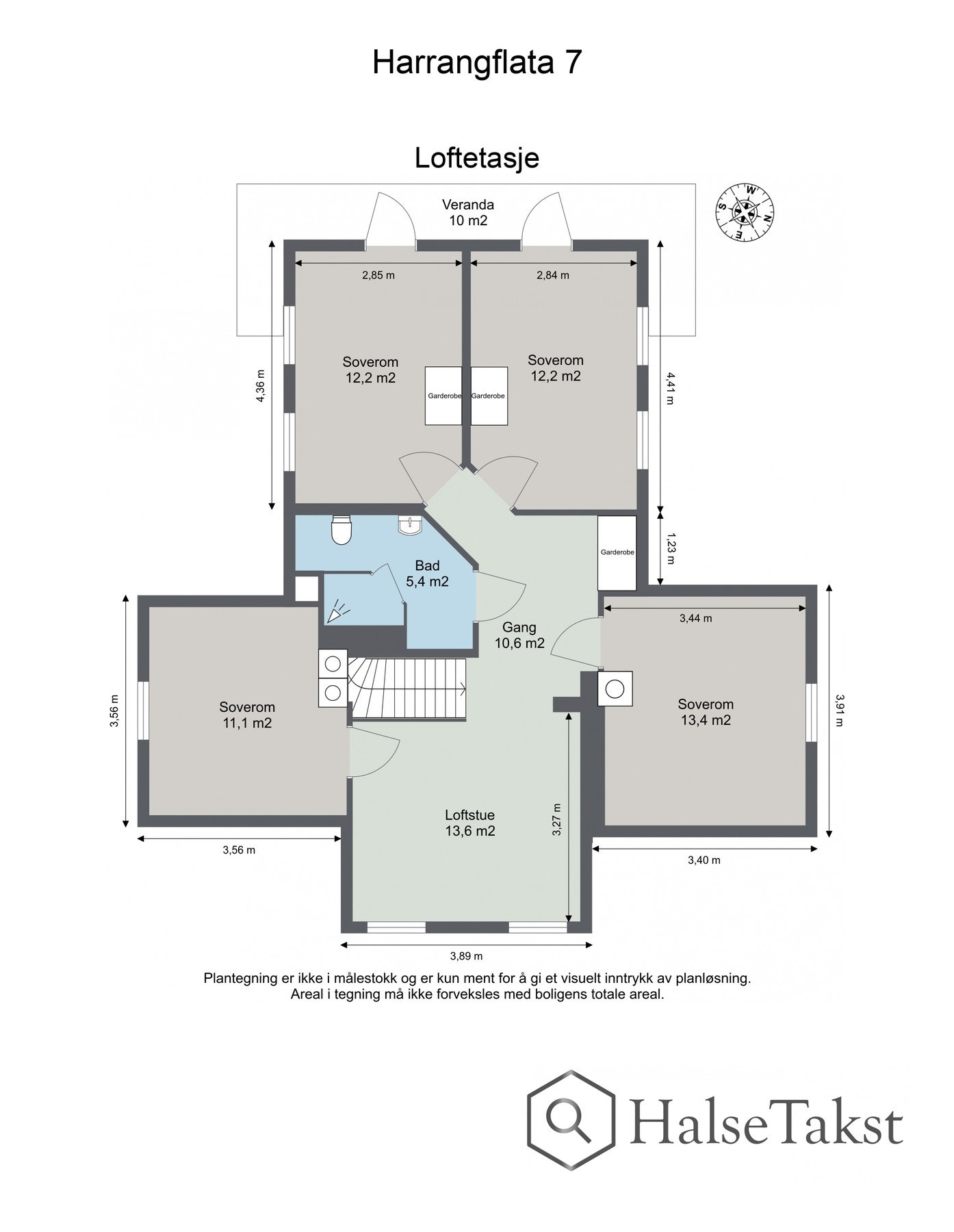 Planskisse loftetasje Galleribilde