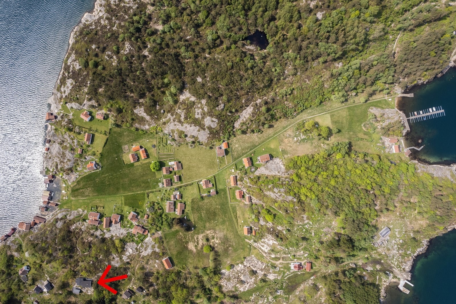 Dronefoto Landøy Galleribilde