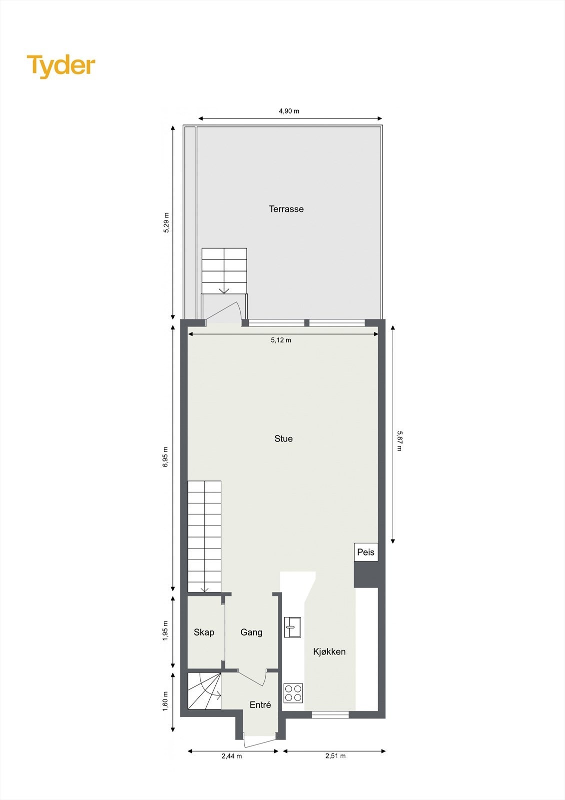 Plantegning 1. etasje Galleribilde