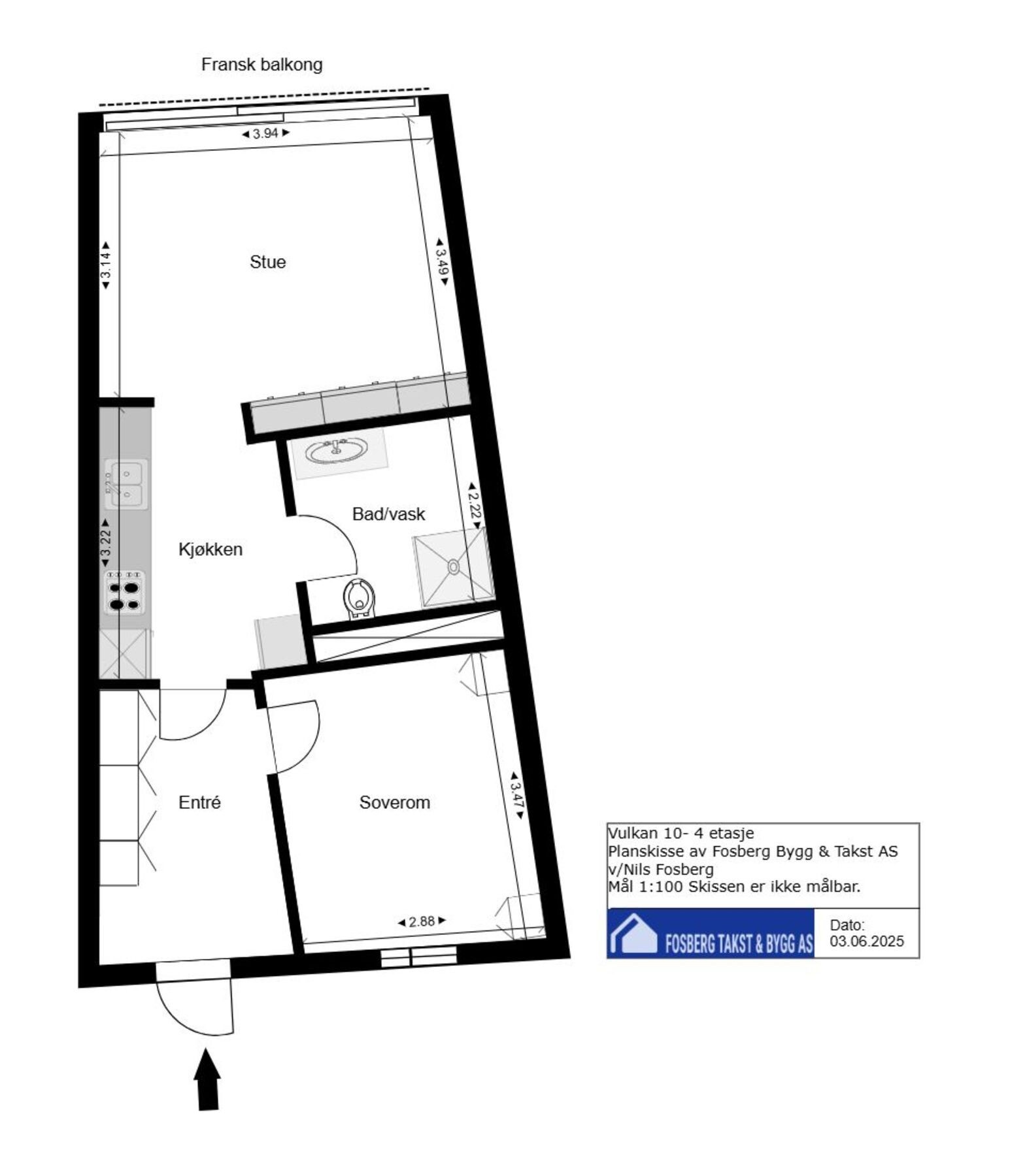 Gjennomgående 2-roms selveierleilighet. I tillegg følger kjellerbod på ca. 5 kvm. Galleribilde