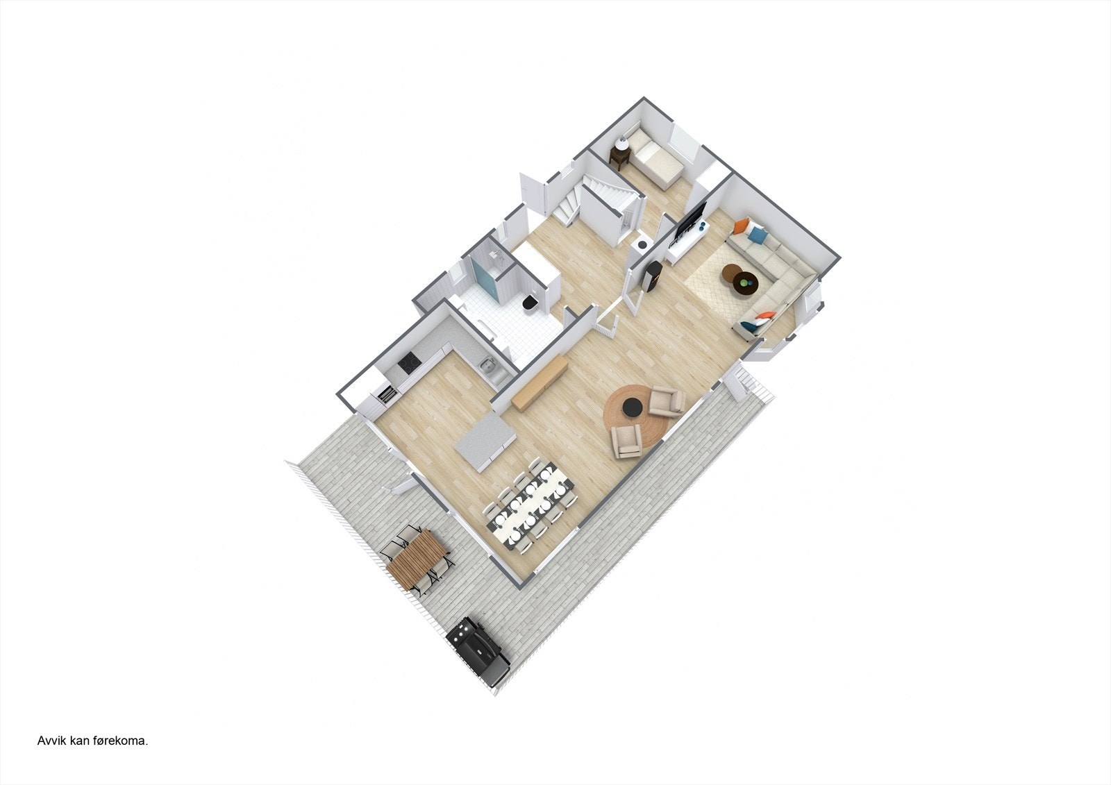 Planteikning 3D - hovudetasje. Galleribilde