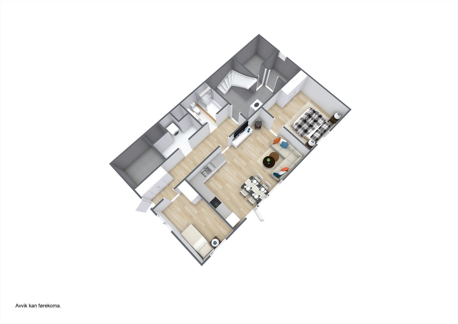 Planteikning 3D - underetasje. Galleribilde