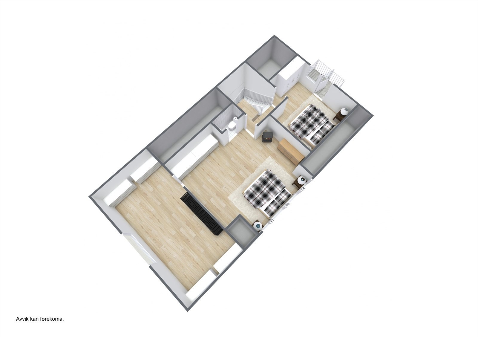 Planteikning 3D - 2. etasje. Galleribilde