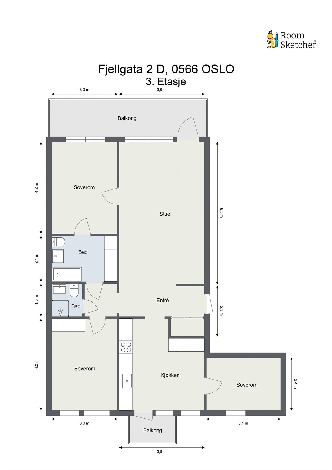 Plantegning - I tillegg disponerer leiligheten garasjeplass med EL Galleribilde