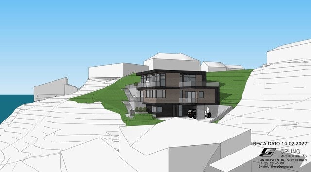 Skjermet plassering. Uteplass på toppen vil ha sol til utover kveldstimene. Galleribilde