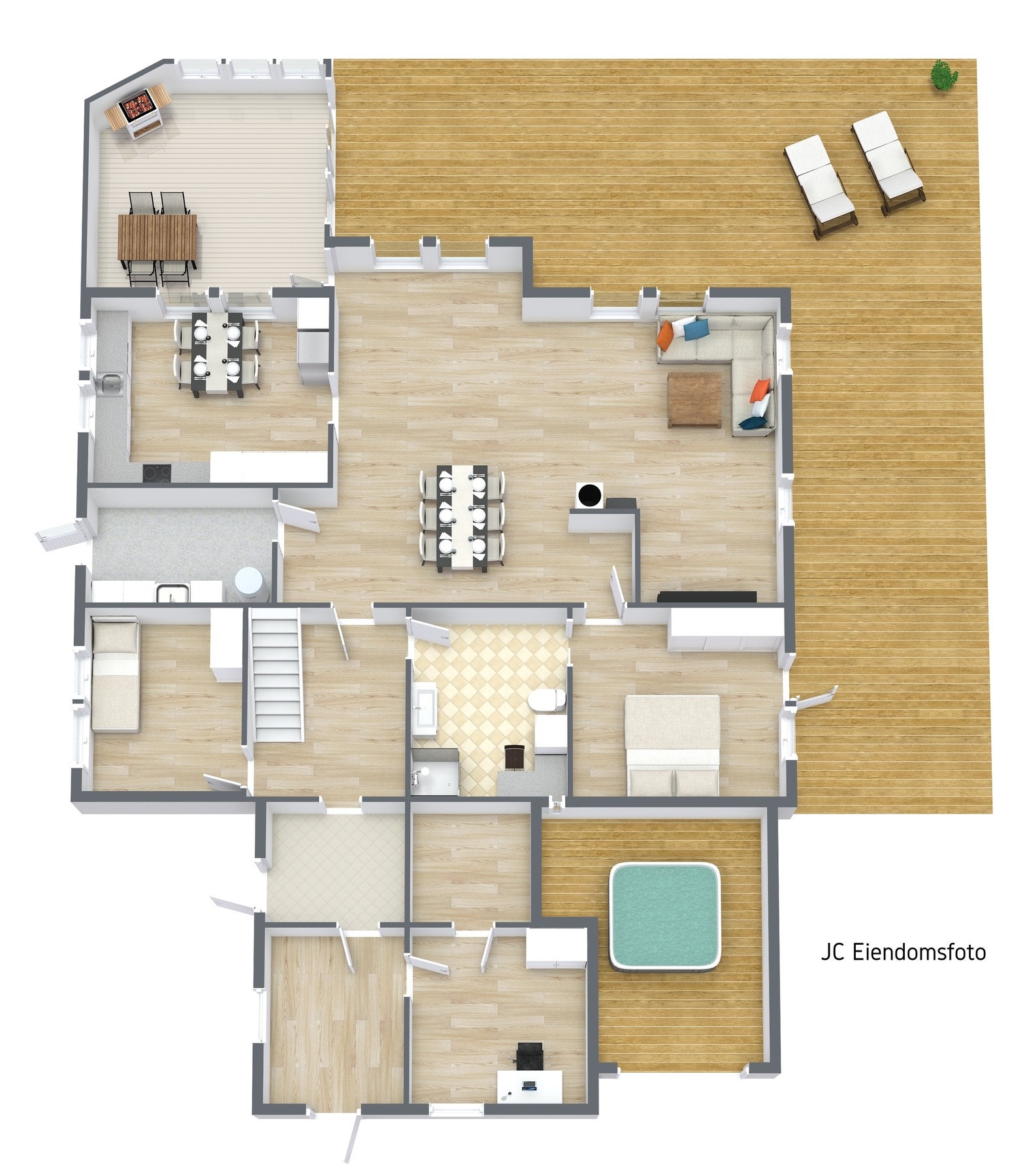 3d plantegning 1. etasje. Galleribilde