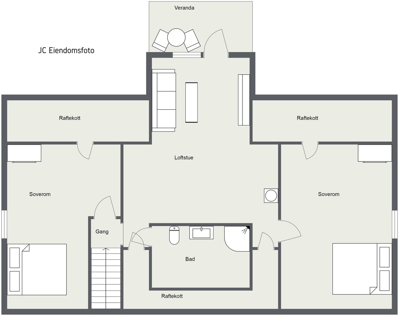 2d plantegning loft. Galleribilde