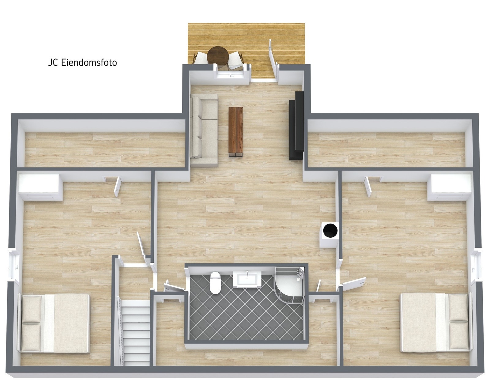 3d plantegning loft. Galleribilde