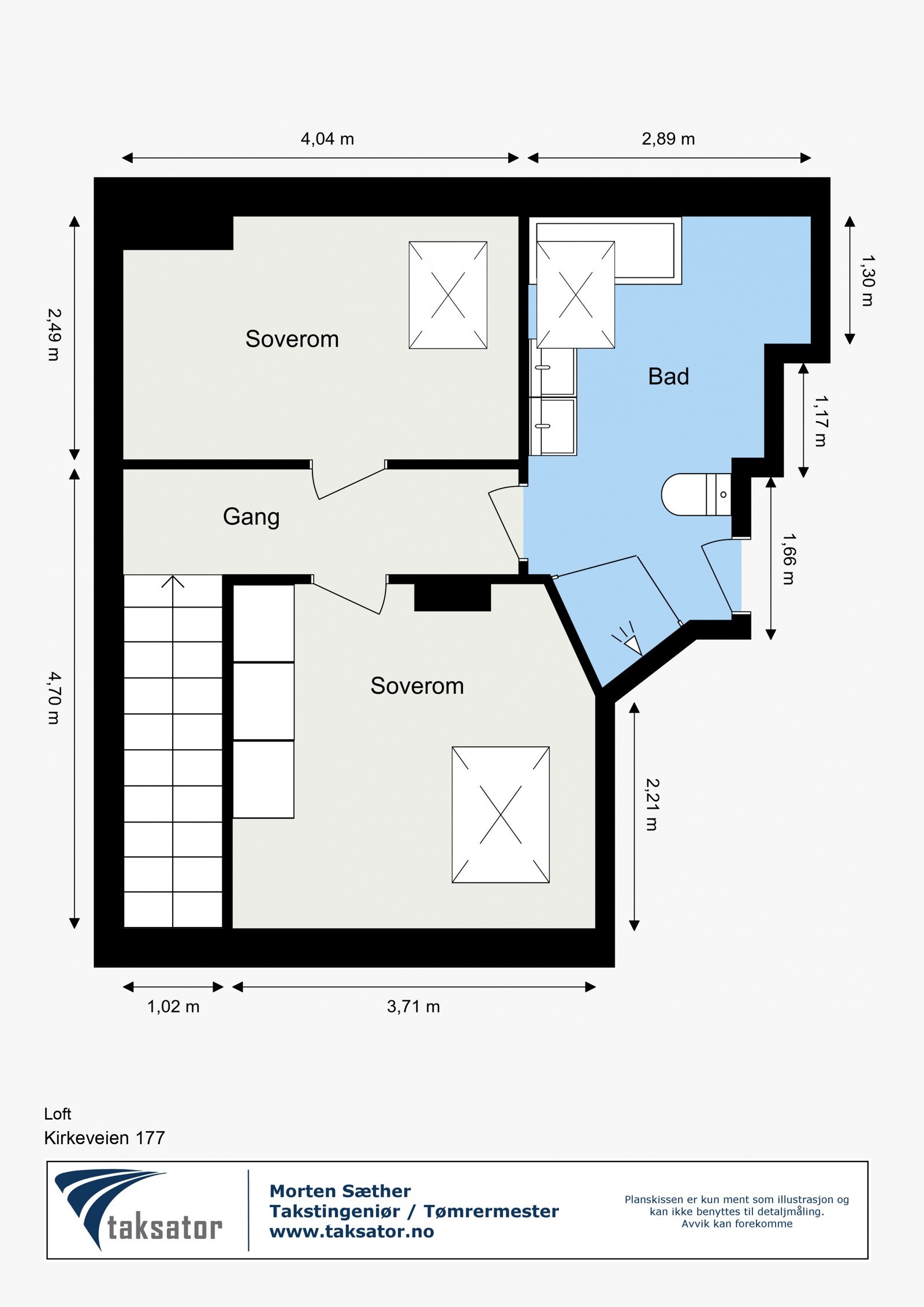 Plantegning loft. Galleribilde