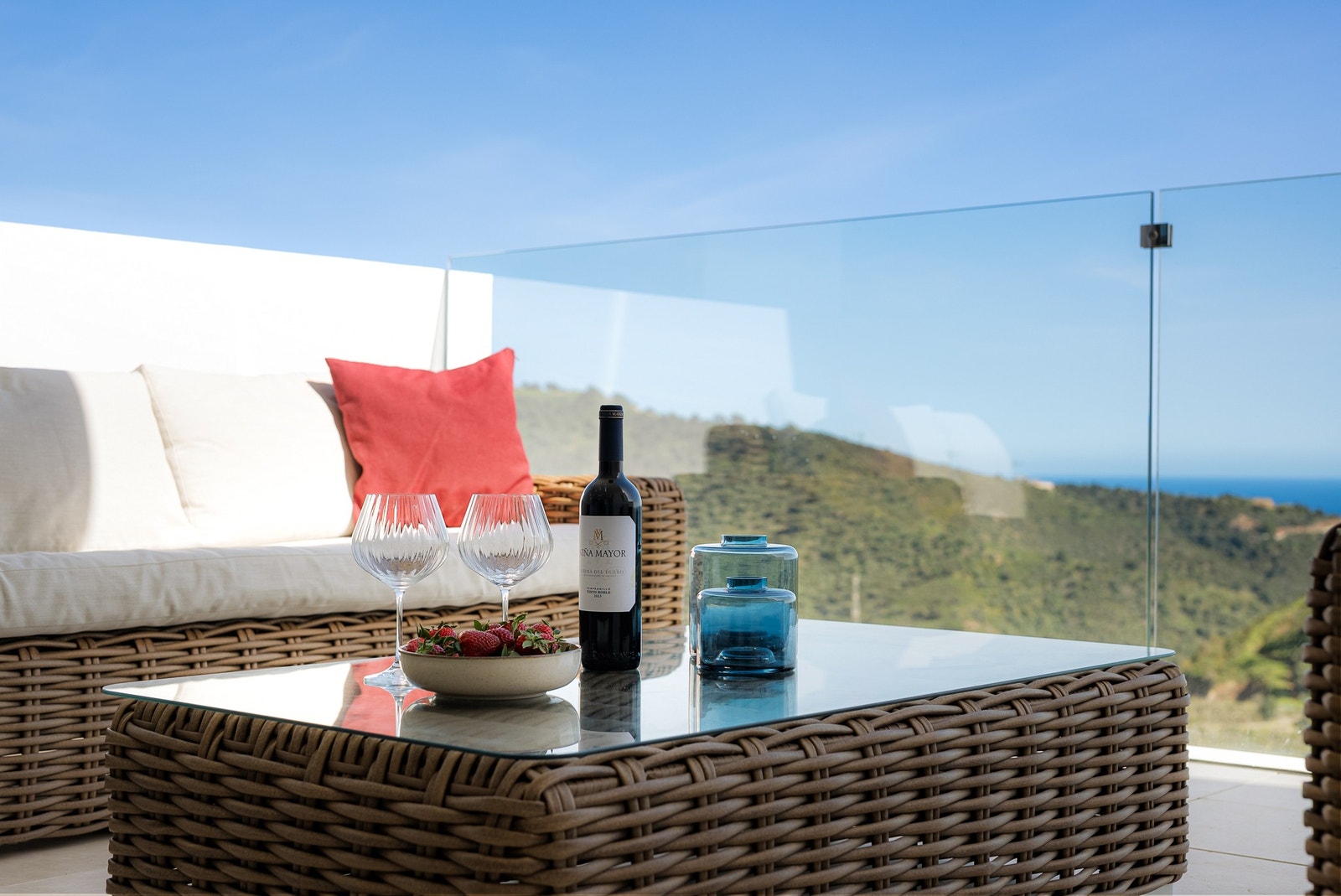 Sørvendt terrasse med høy grad av privatliv Galleribilde