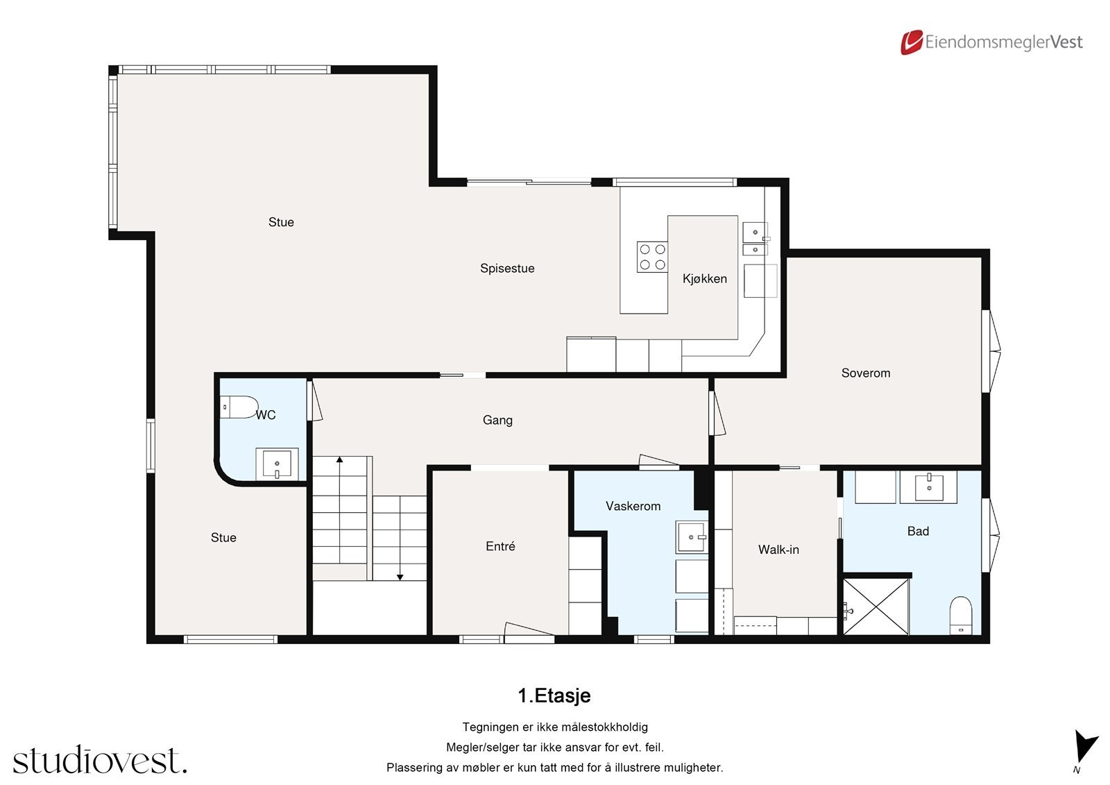 Planløsning 1.etasje. Galleribilde