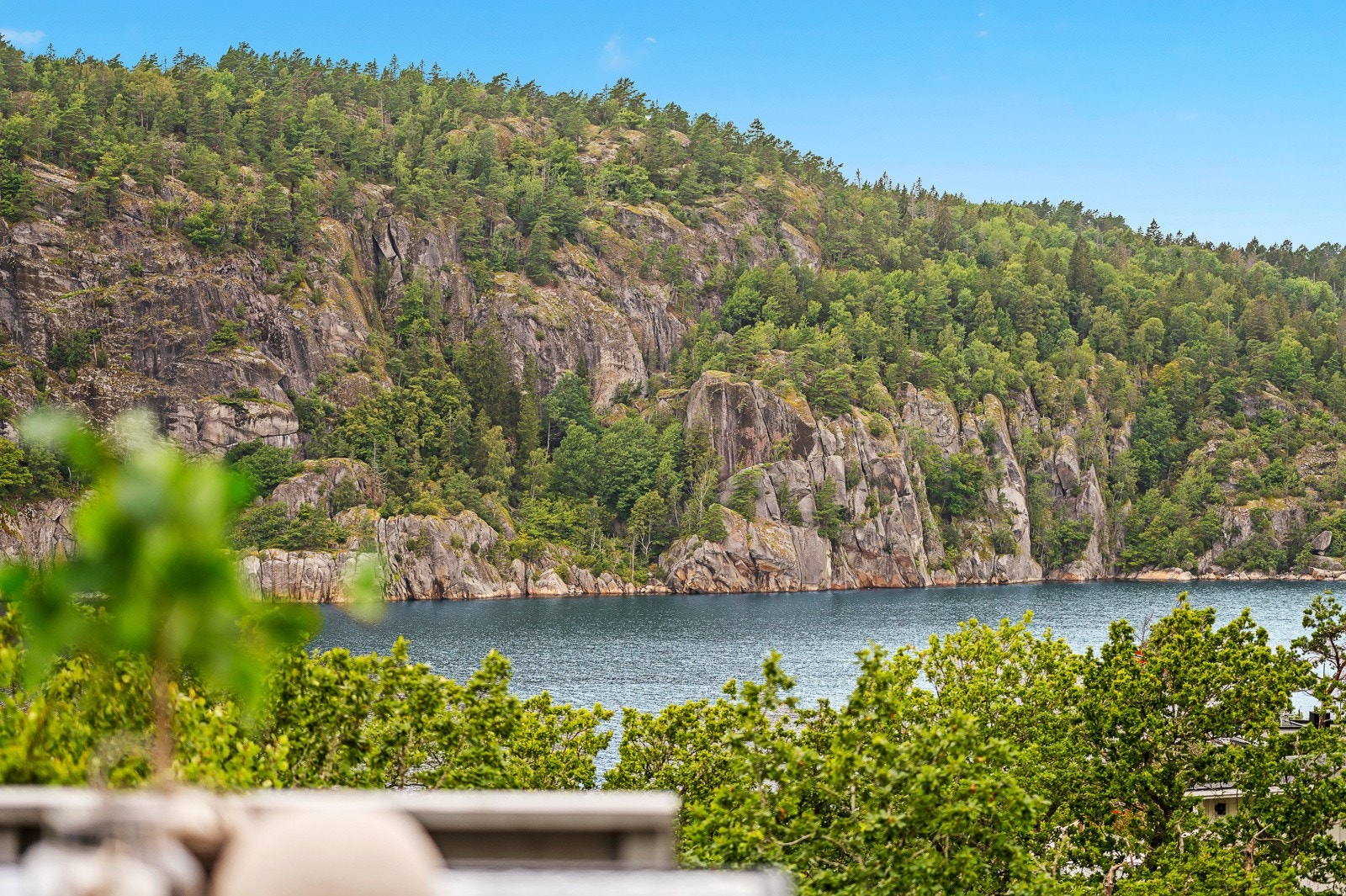 Fra hytta er det flott utsikt mot sjøen. Galleribilde