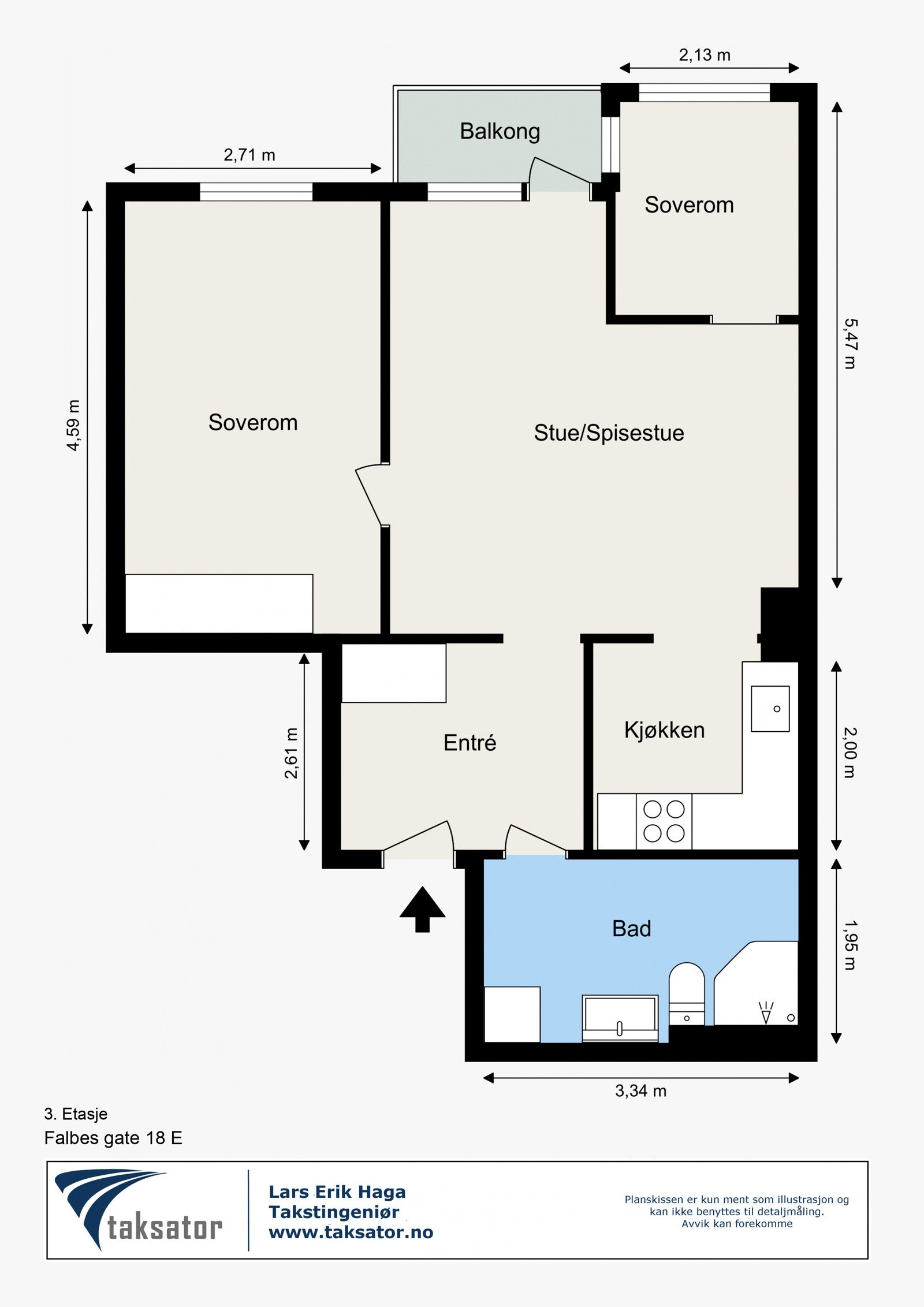 Alternativ plantegning med to soverom. Galleribilde