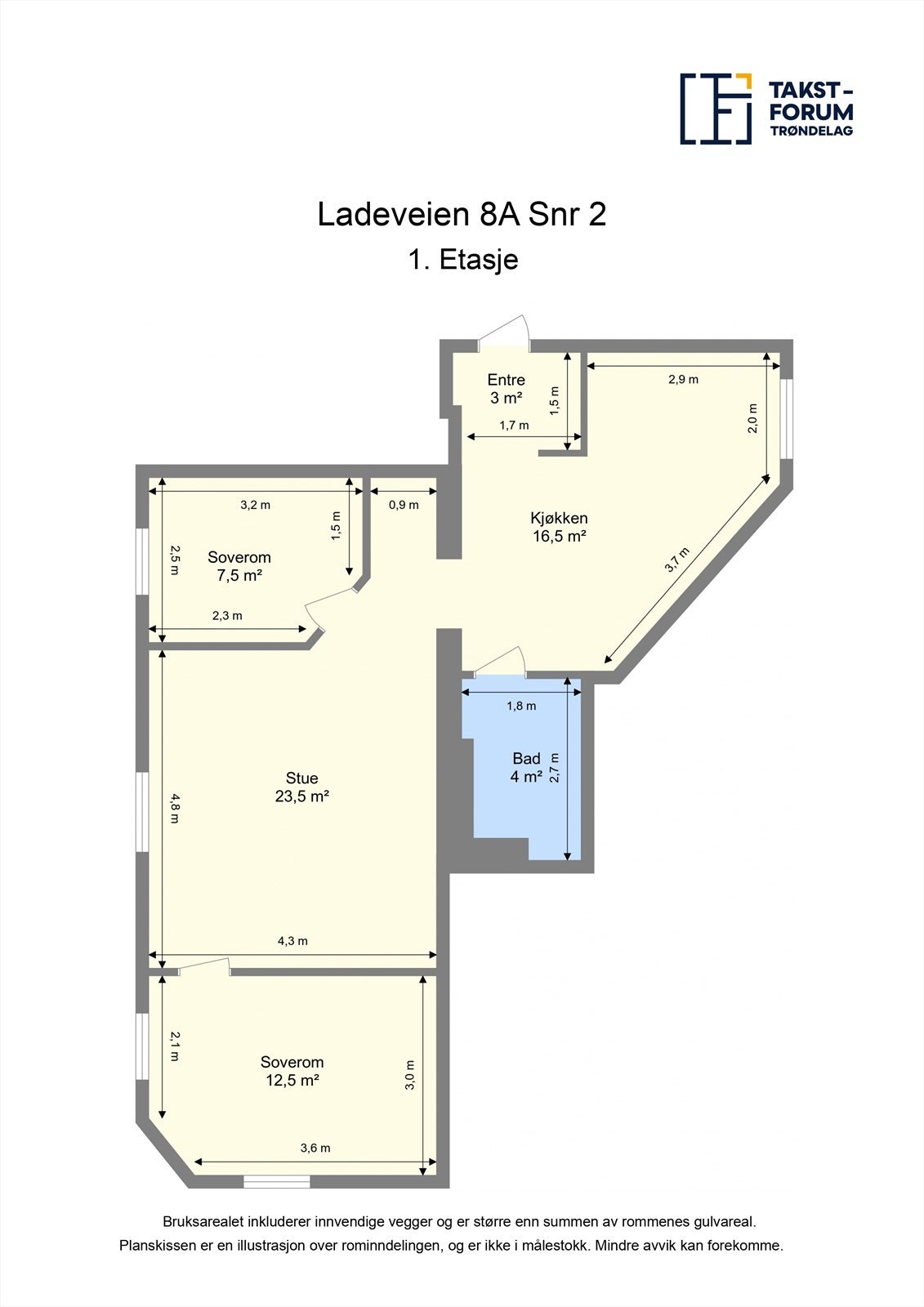 Ta en titt på planskissen og gjør deg kjent med romfordelingen! Galleribilde