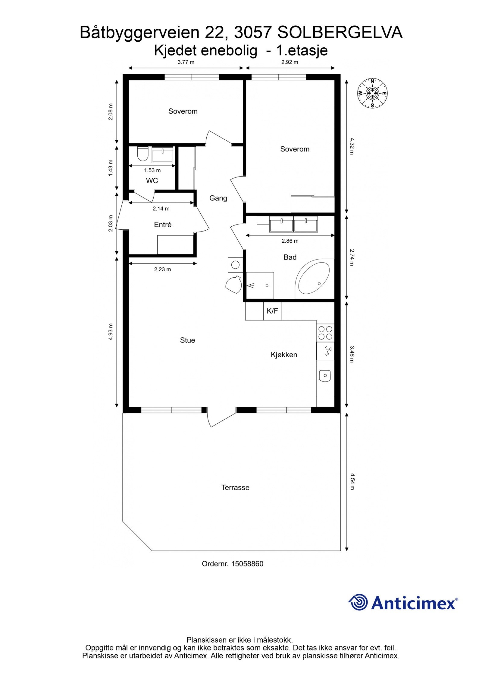 Målsatt plantegning Galleribilde