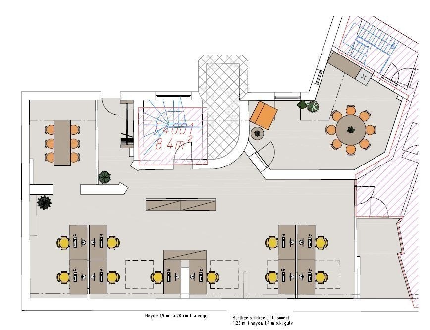 Planløsning med forslag til møblering Galleribilde