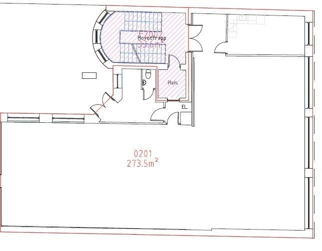 Nåværende planløsning. Det er mulighet for flytting av kjøkken, etablering av møterom etc. Ta kontakt med eiendomssjef Galleribilde