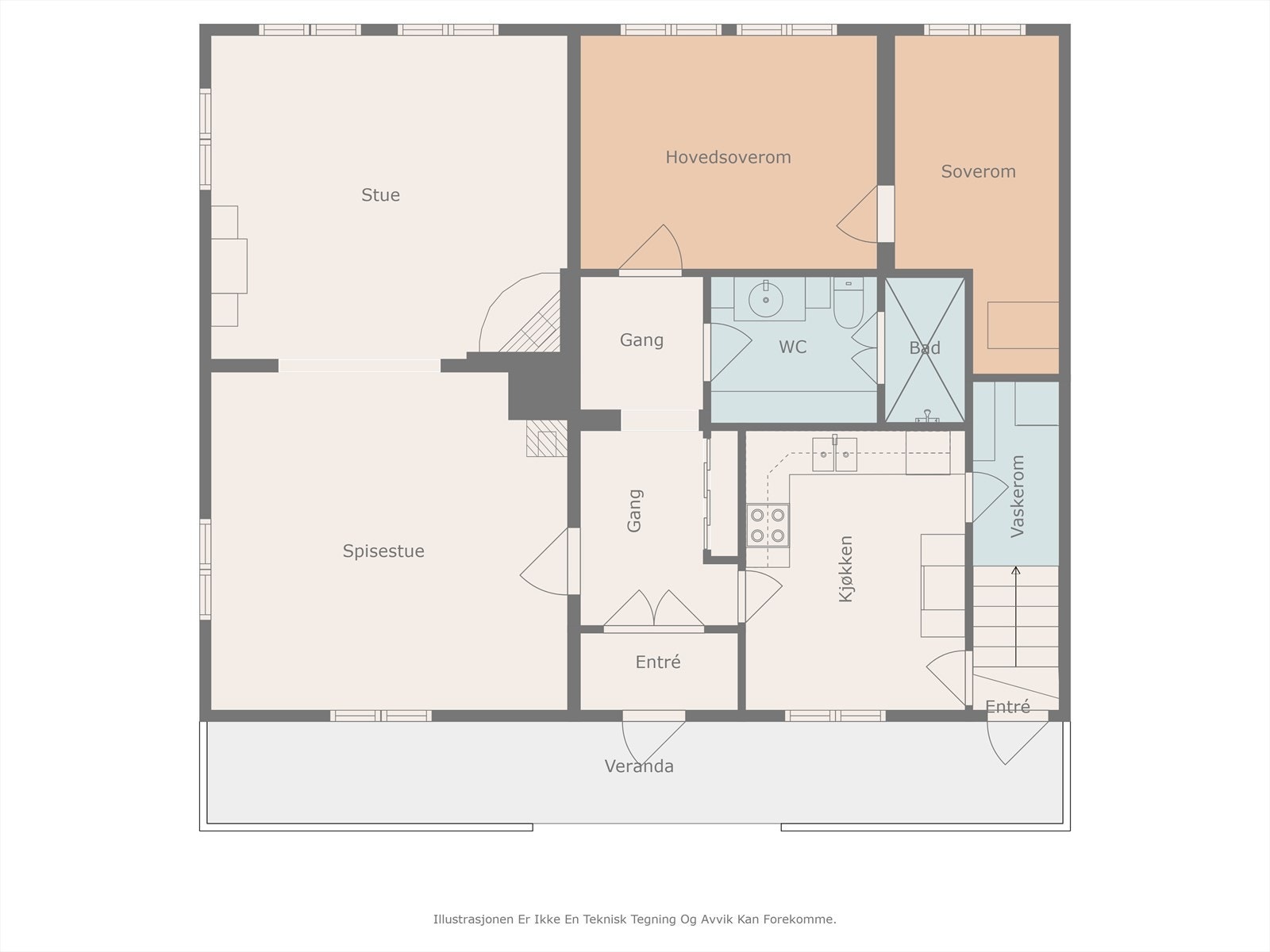 Plantegning, 1.etasje. Galleribilde