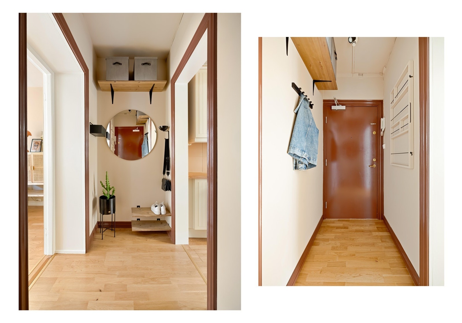 Gangen gir et godt førsteinntrykk. Det er god plass til å henge fra seg jakker og plassere sko. Galleribilde