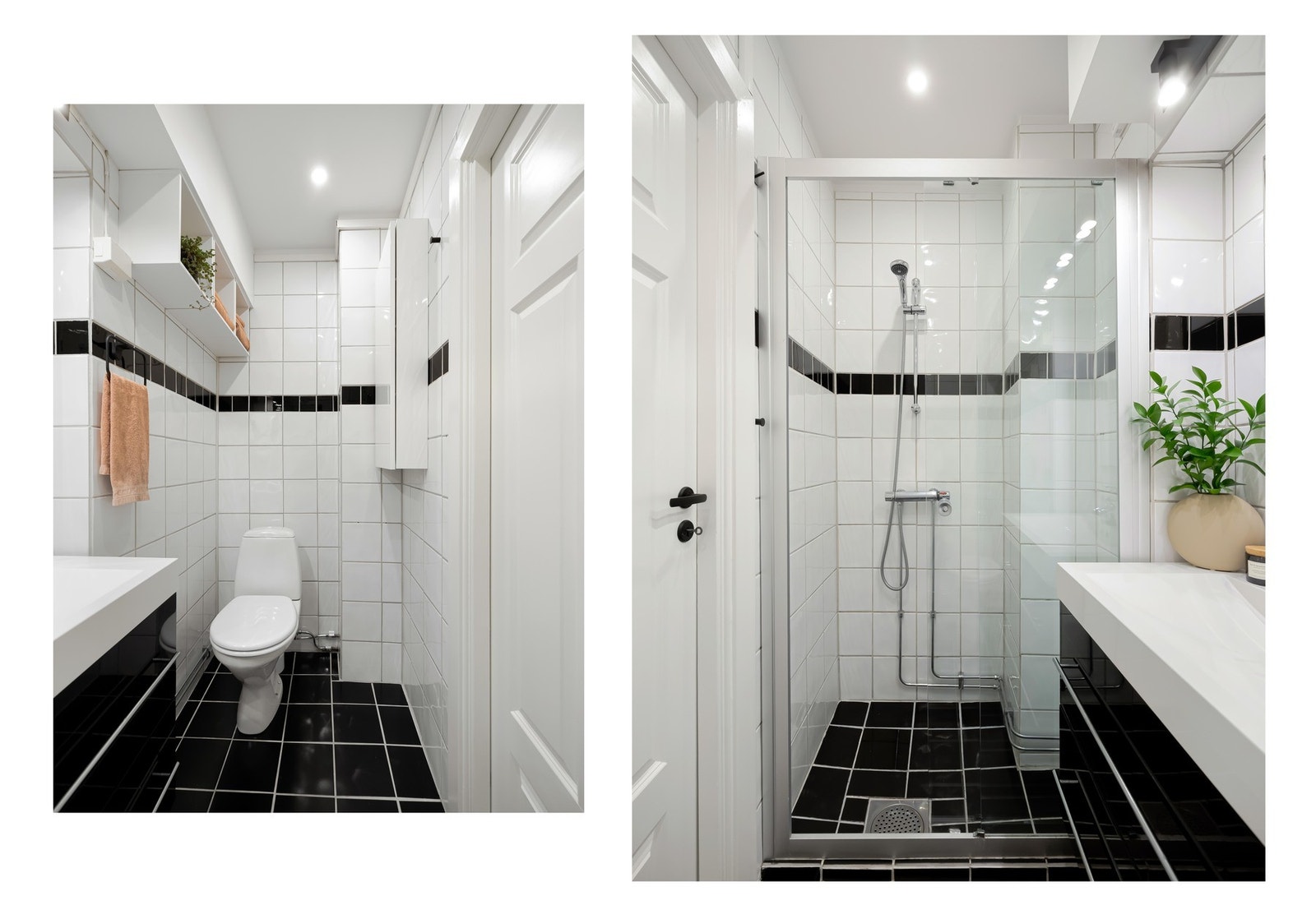 Det er foretatt hulltaking og utført fuktmåling i tilstøtende rom til våtsone. Det ble ikke registrert forhøyede verdier eller andre avvik. Galleribilde