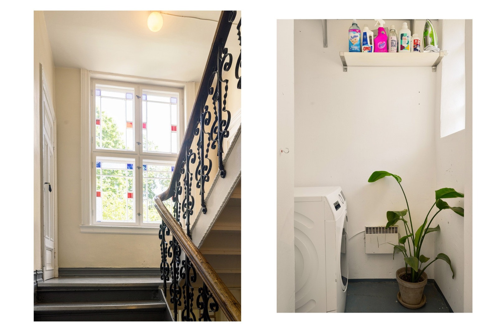 Leiligheten har en disponibel bod i trappegang med opplegg for vaskemaskin og tørketrommel. Galleribilde