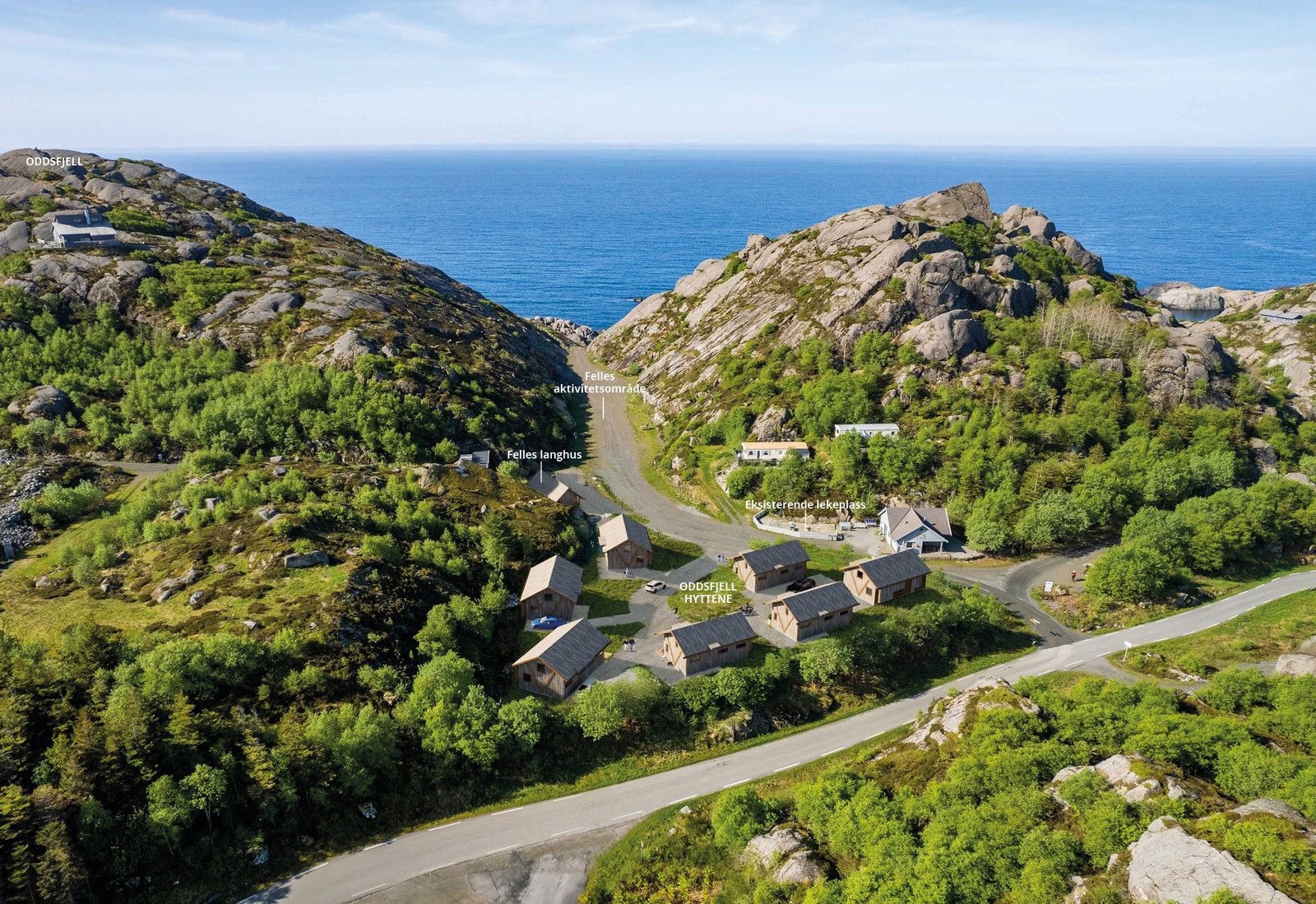 Fellesområdet for hyttetunet Galleribilde