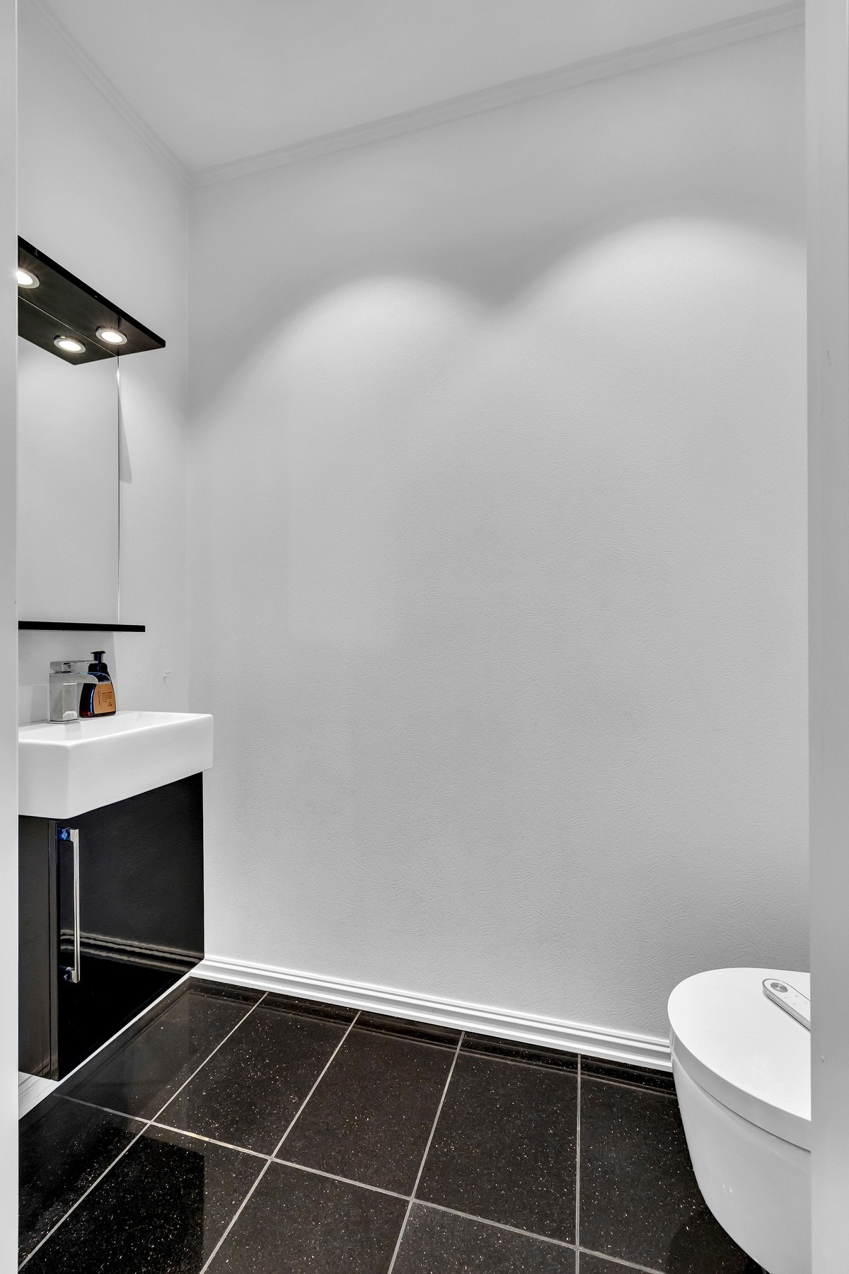 I tilknytning til hallen er det et ypperlig gjestetoalett utstyrt med Geberit AquaClean med setevarmer og mobil bluetooth. Galleribilde