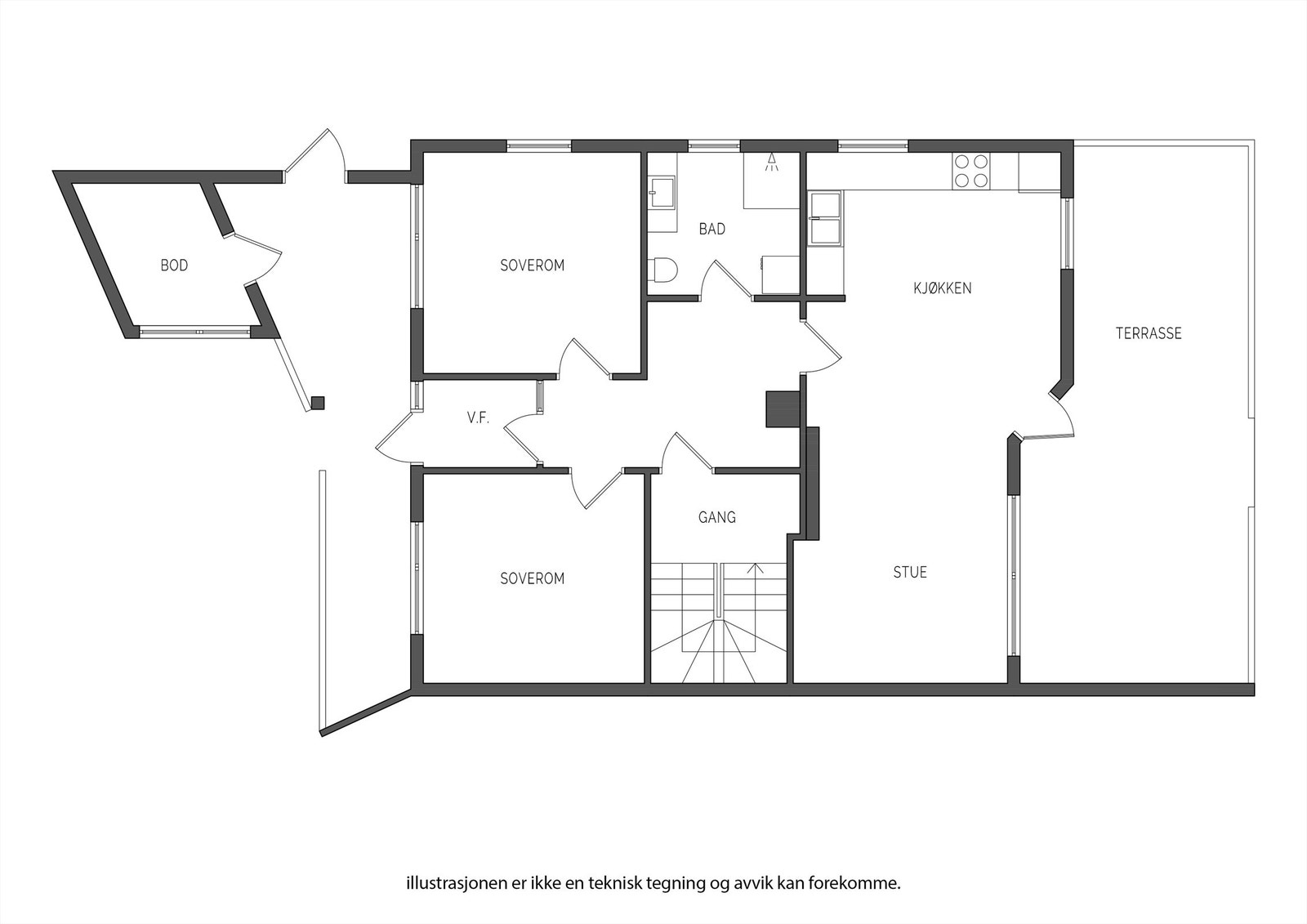 Plantegning - underetasje Galleribilde