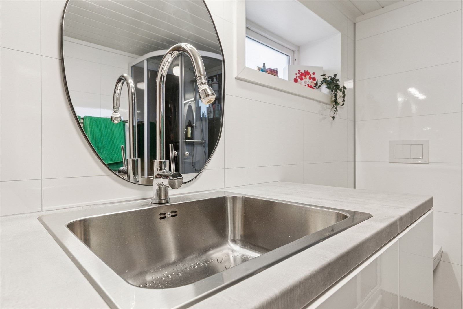 Opplegg for både vaskemaskin og tørketrommel. Galleribilde