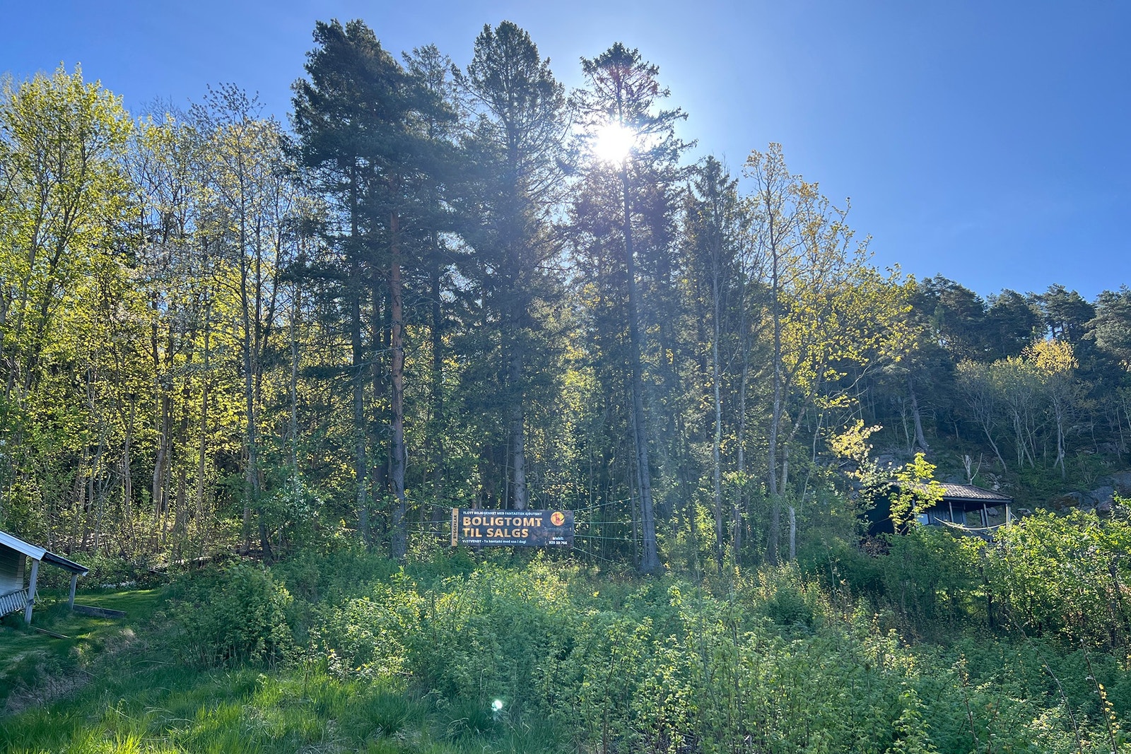 Vestvendt tomt med gode solforhold Galleribilde