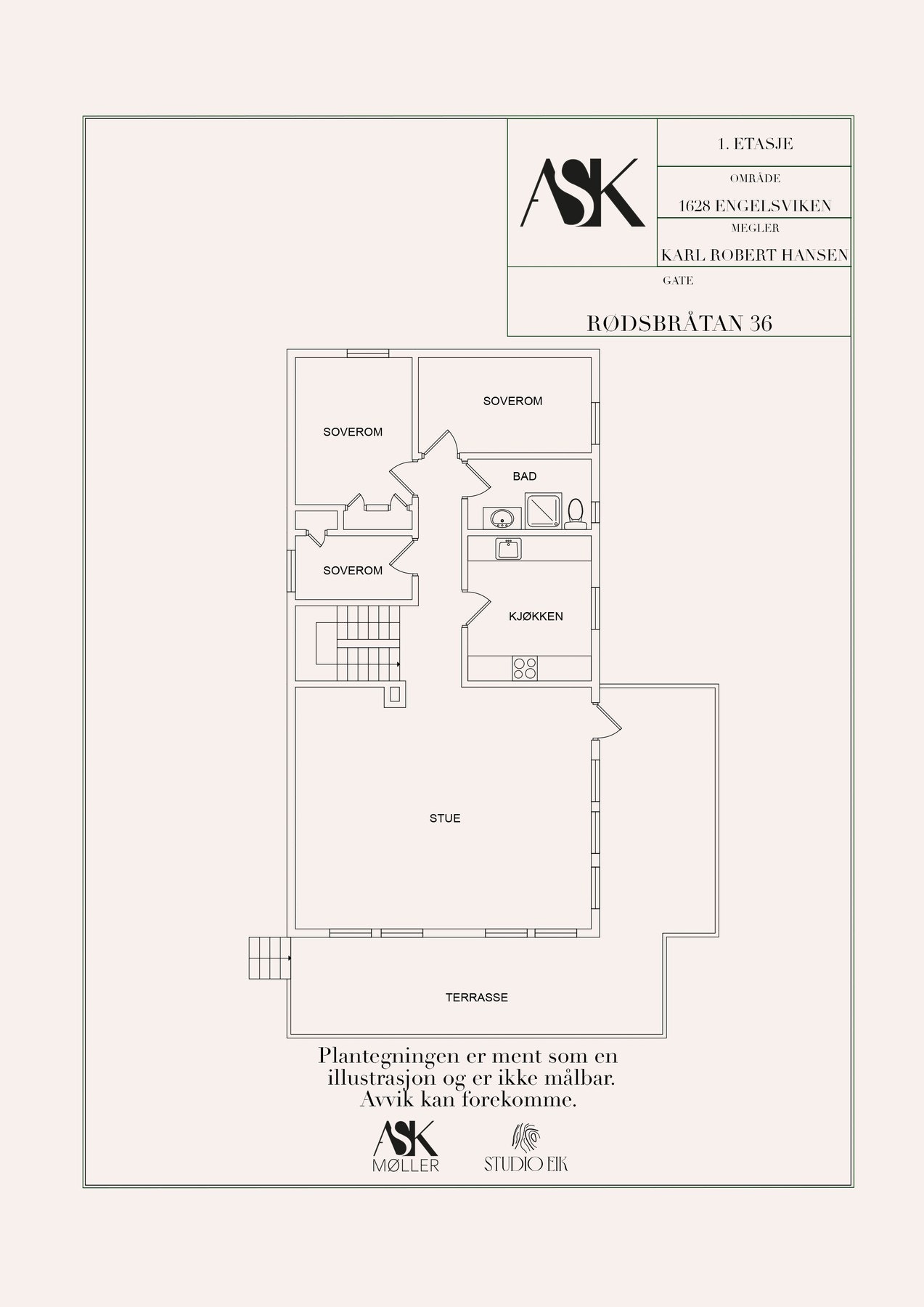Plantegning 1 etasje. Galleribilde