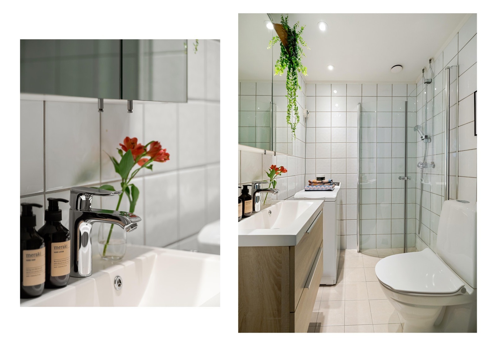 Badet har elektrisk gulvvarme, samt plass og opplegg til vaskemaskin. Det er forresten også fellesvaskeri i borettslaget. Galleribilde