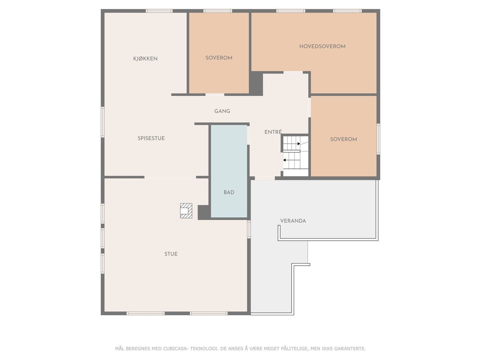 Plantegning, 1. etasje. Galleribilde