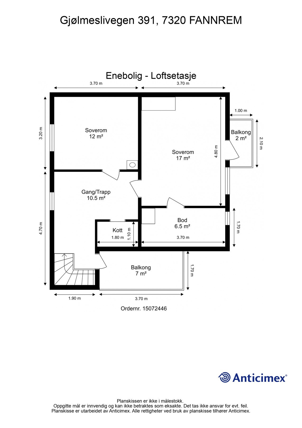 Plantegning - Loftetasje Galleribilde