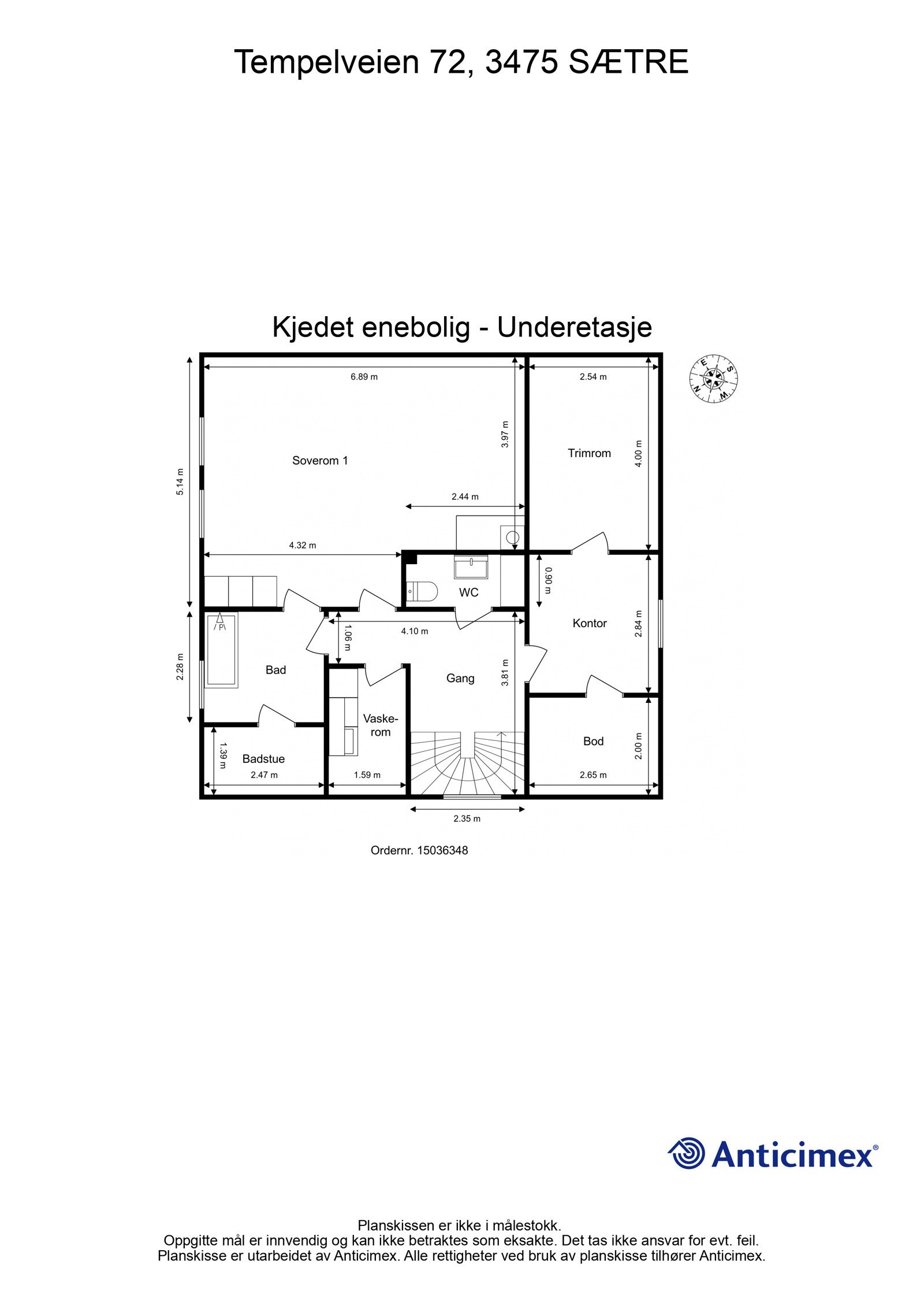 Planskisse underetasje Galleribilde