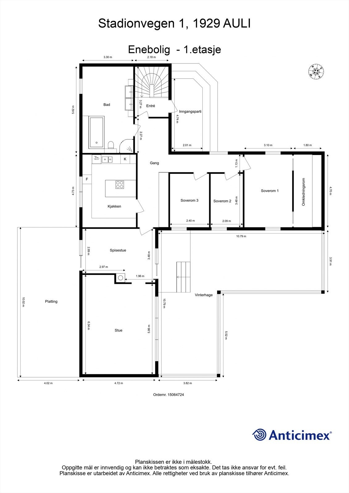 Plantegning 1. etasje. Galleribilde