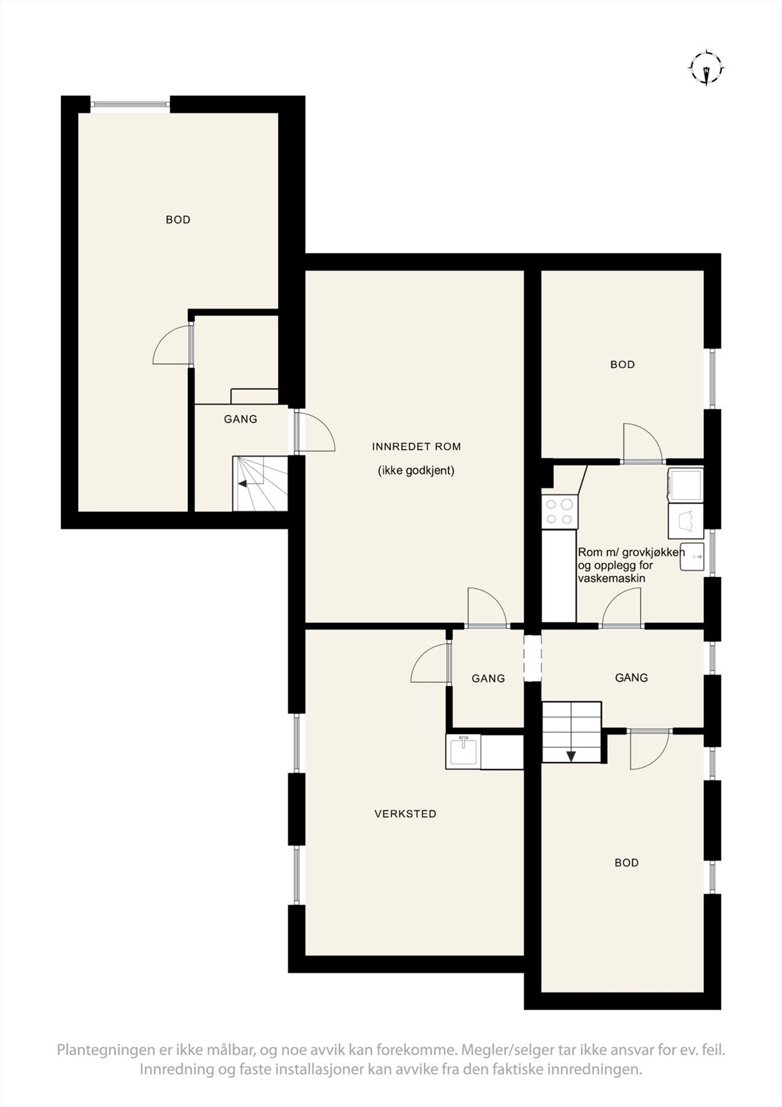 Plantegning for kjeller. Galleribilde