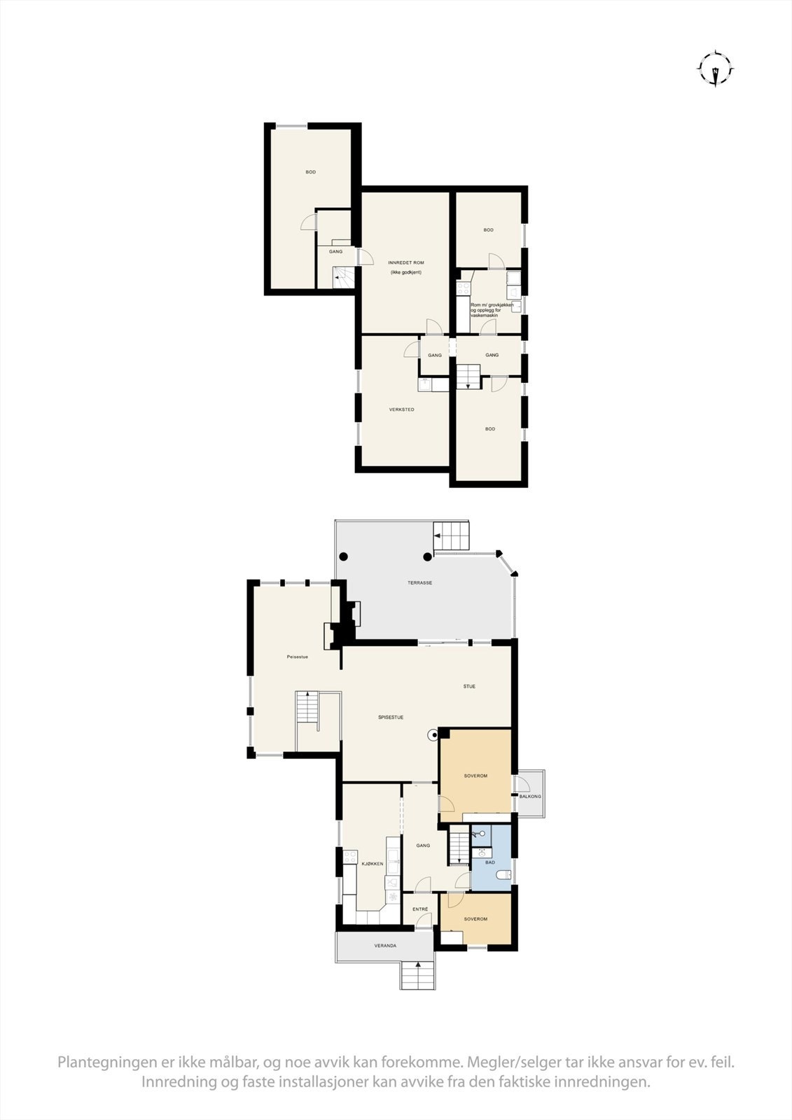 Boligens planløsning. Galleribilde