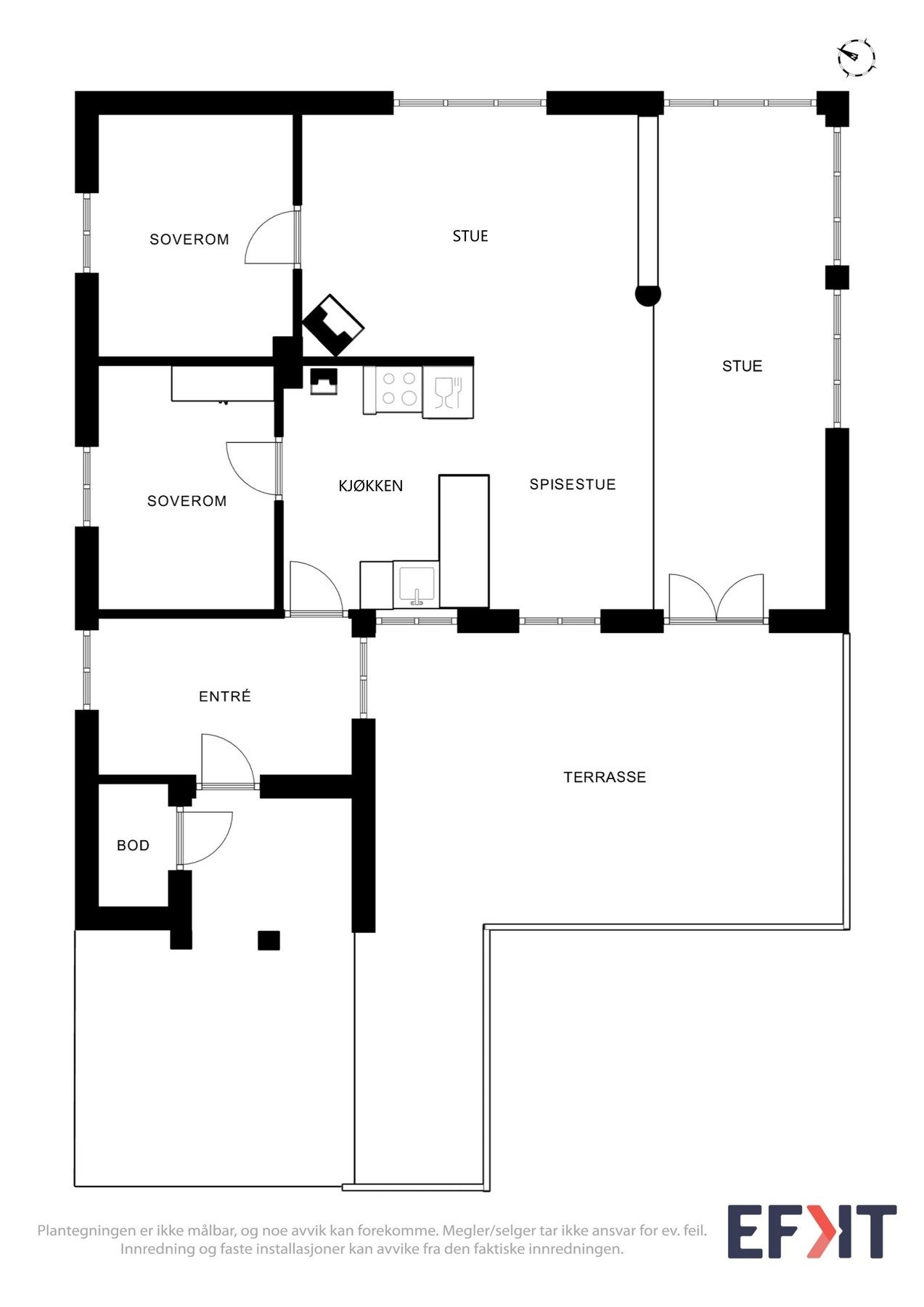 Plantegning hytte. Galleribilde