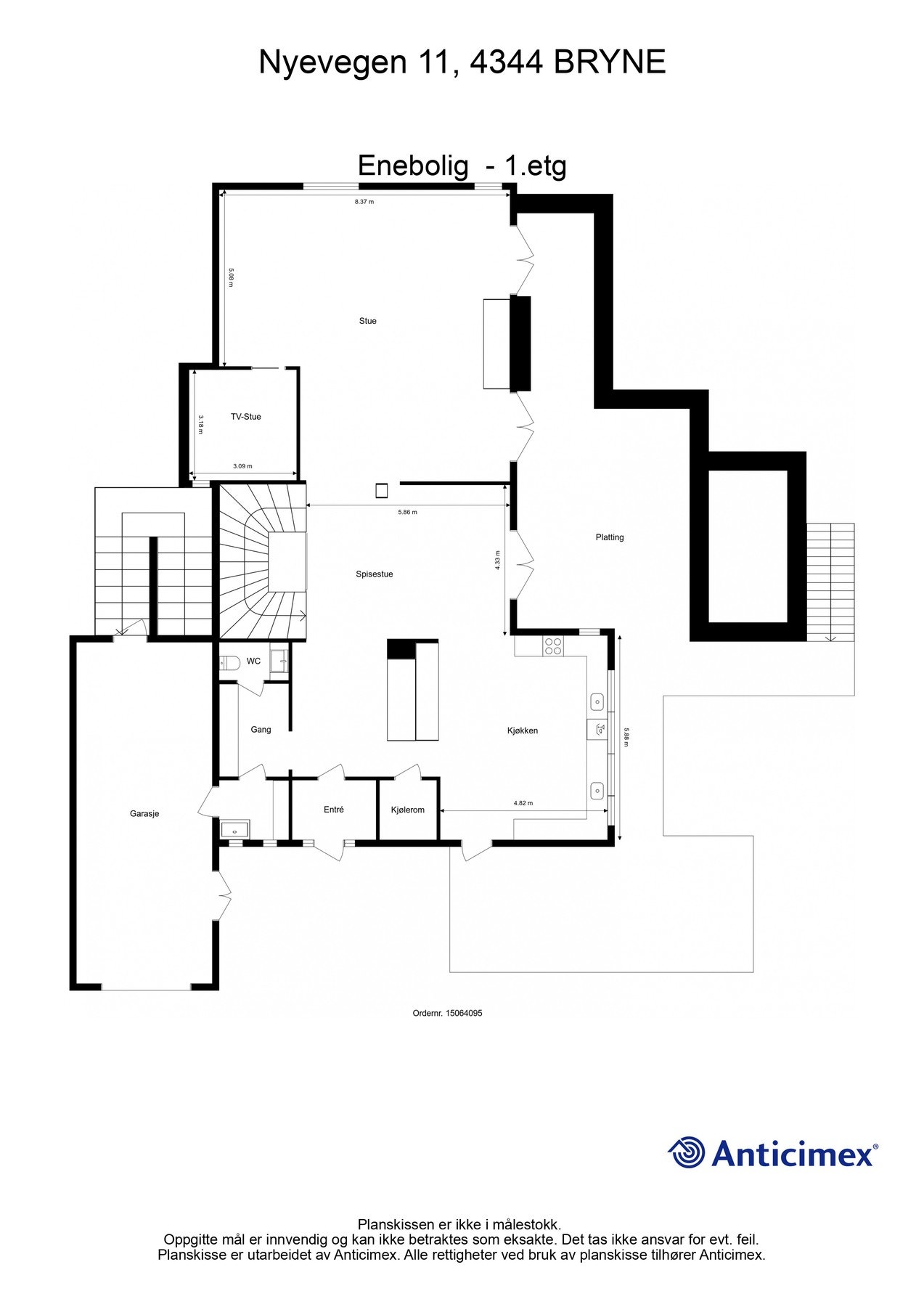 Planskisse 1. etasje Galleribilde