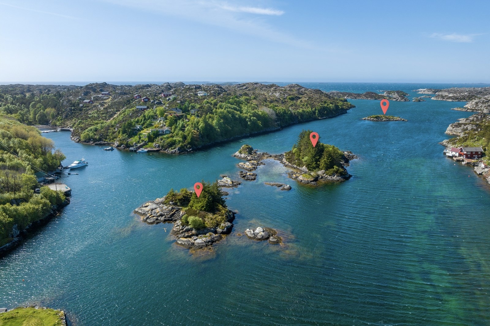 3 små øyer og store tilgrensende friluftsområder er en del av eiendommen Galleribilde