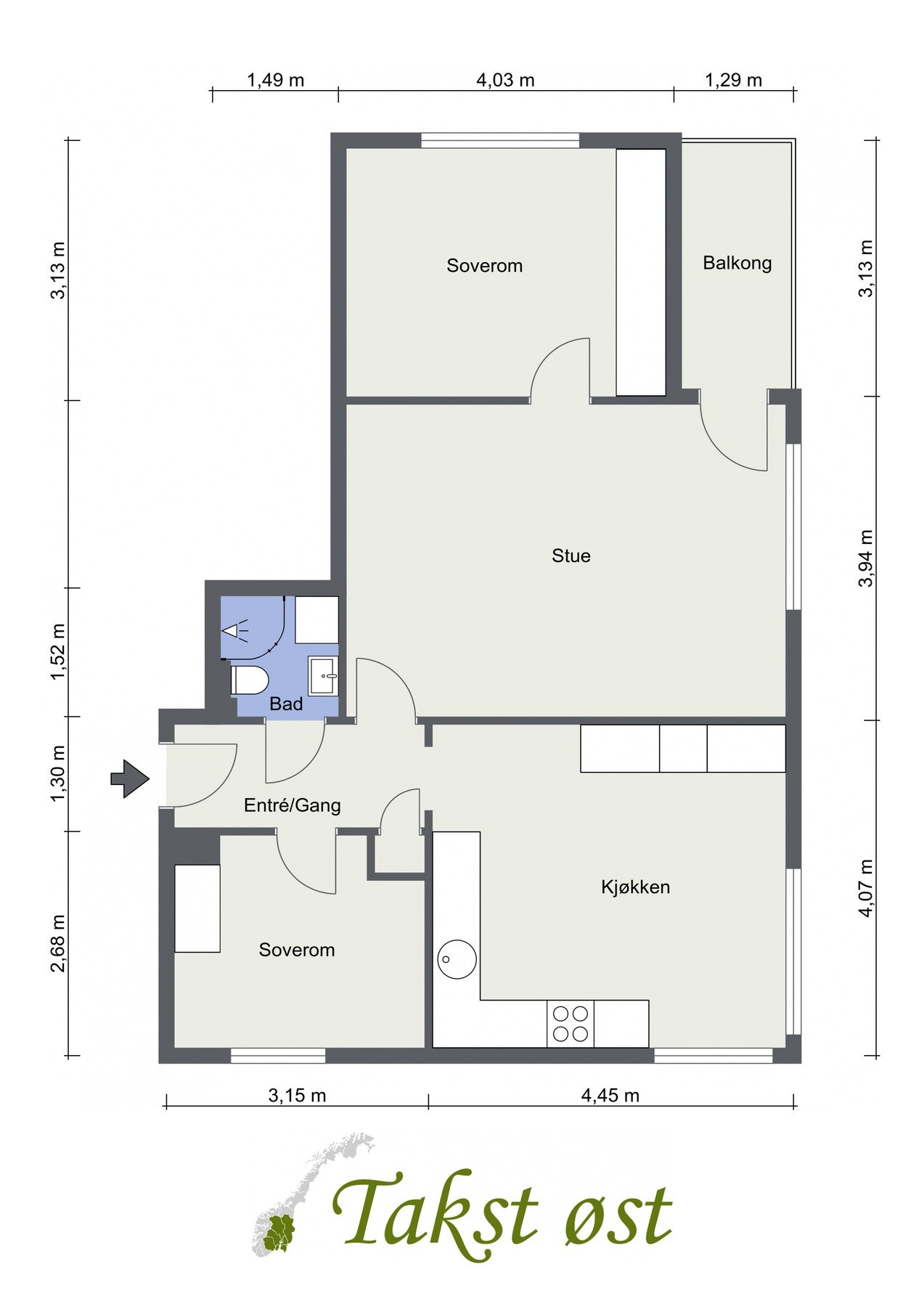 Vi kjører på med leilighetens planskisse, slik at du får orientert deg litt - avvik kan forekomme. Galleribilde