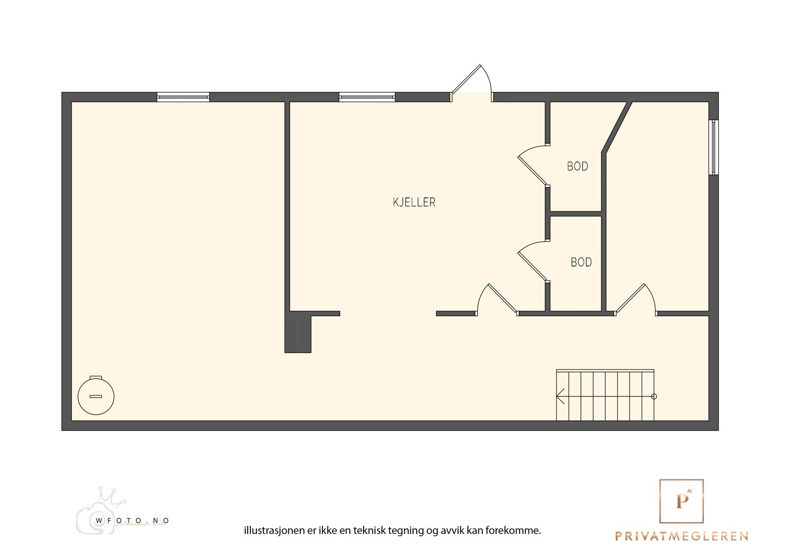 - Villaen har en kjeller på ca. 74 kvm, med flere boder og utgang til hage - Galleribilde