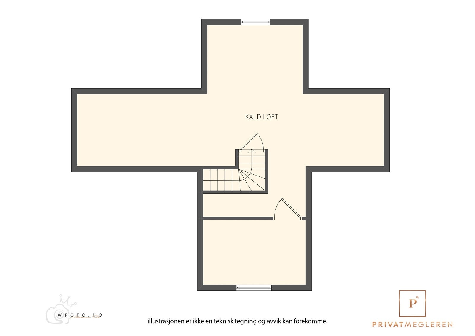 - Villaen har et uinnredet loft på ca. 42 kvm - Galleribilde