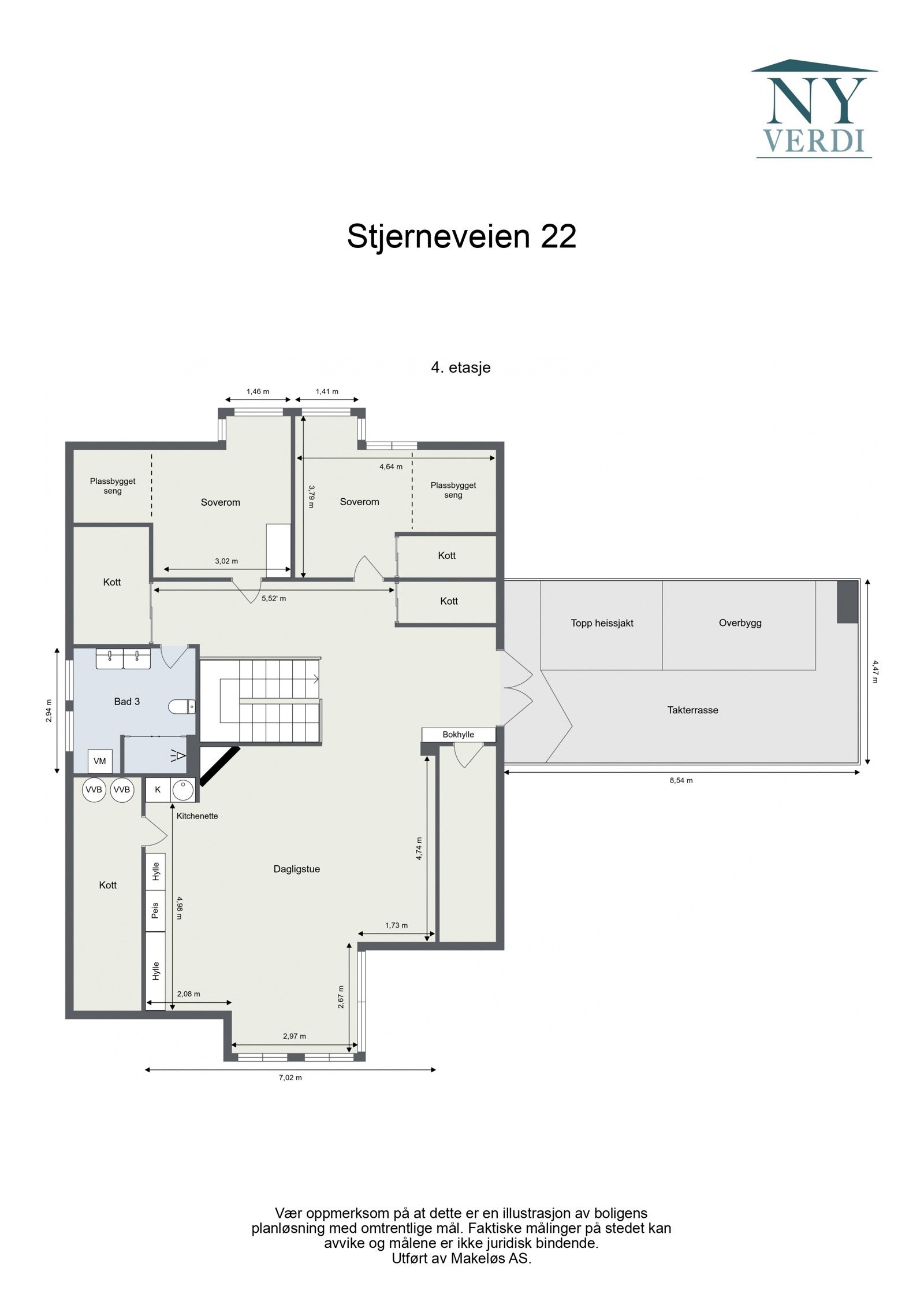 Plantegning 4. etasje. Galleribilde