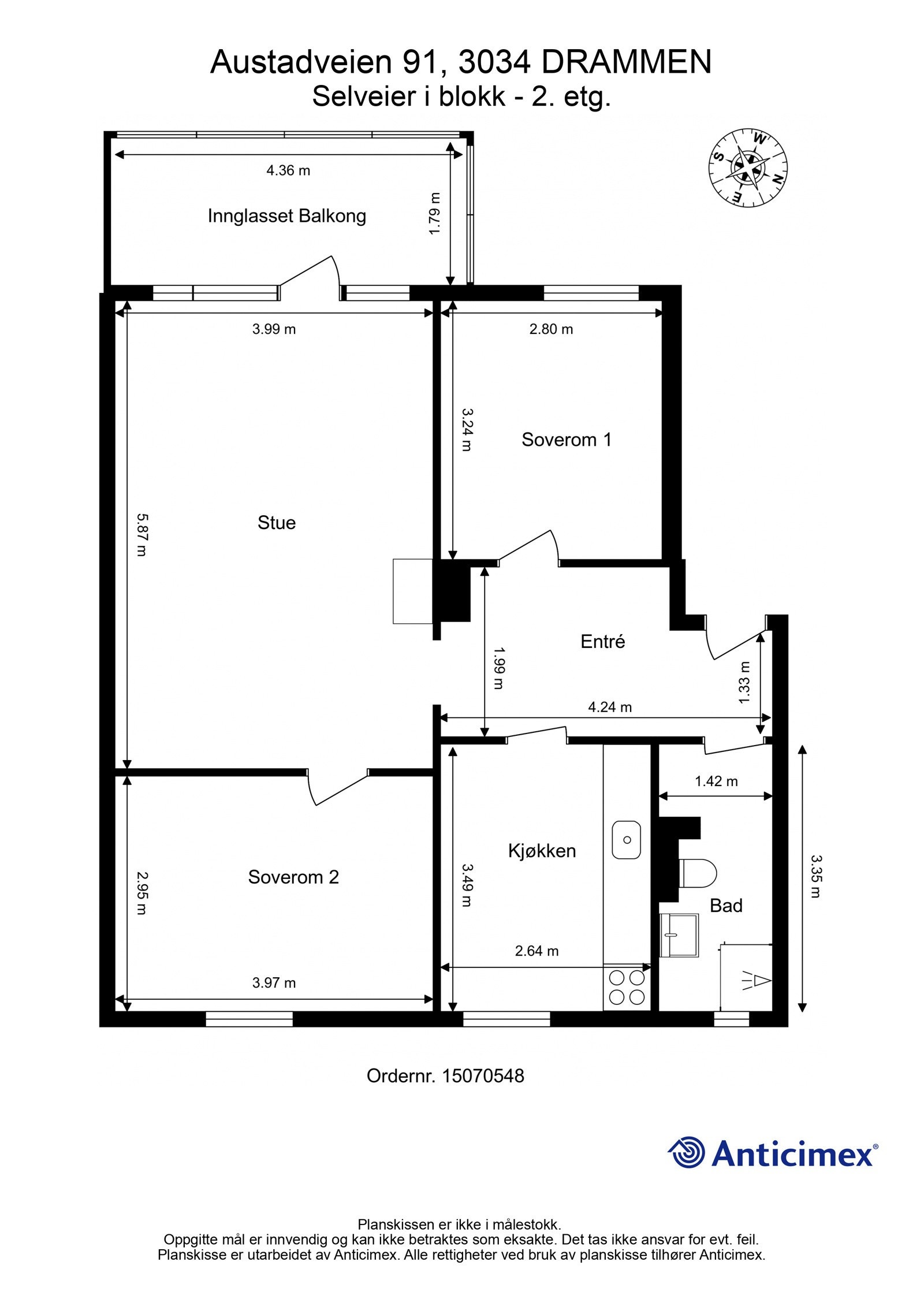 Plantegning med mål Galleribilde