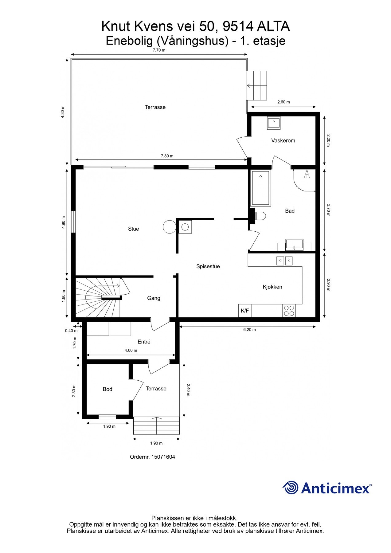 Plantegning - enebolig - 1.etg Galleribilde