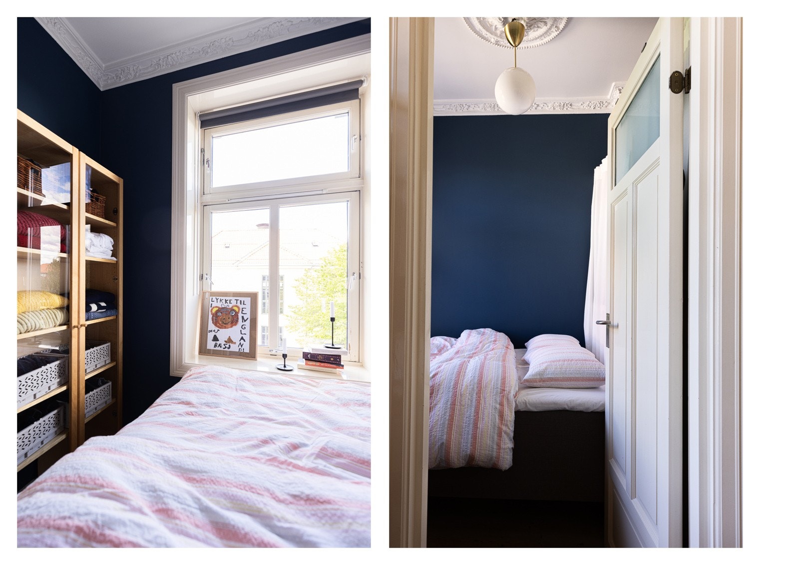 Soverommet har garderobeskap og praktisk oppbevaring over sengen. Galleribilde